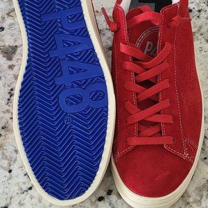 Rare P448 Italian Suede blue bottom sneakers Womens size 9